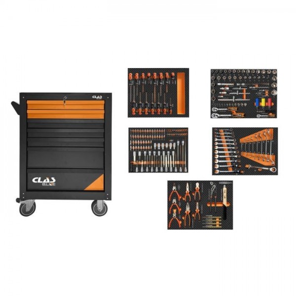 SERVANTE 7 TIROIRS + 214 OUTILS