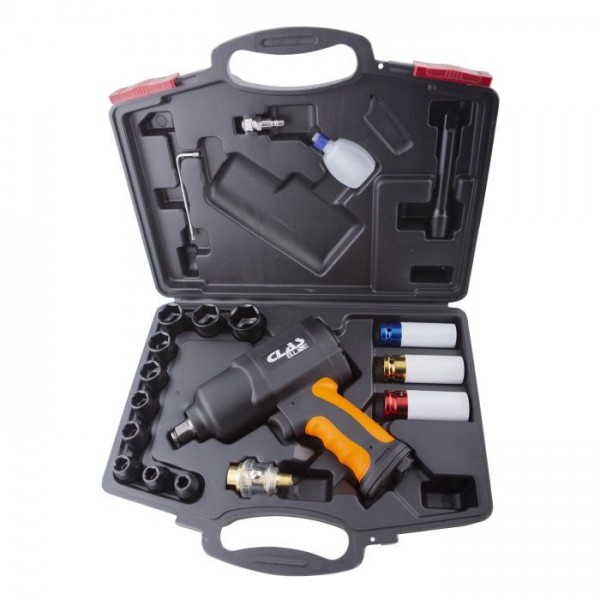 COFFRET CLE A CHOC 1/2" 1600Nm POUR ROUES (19 PCS)