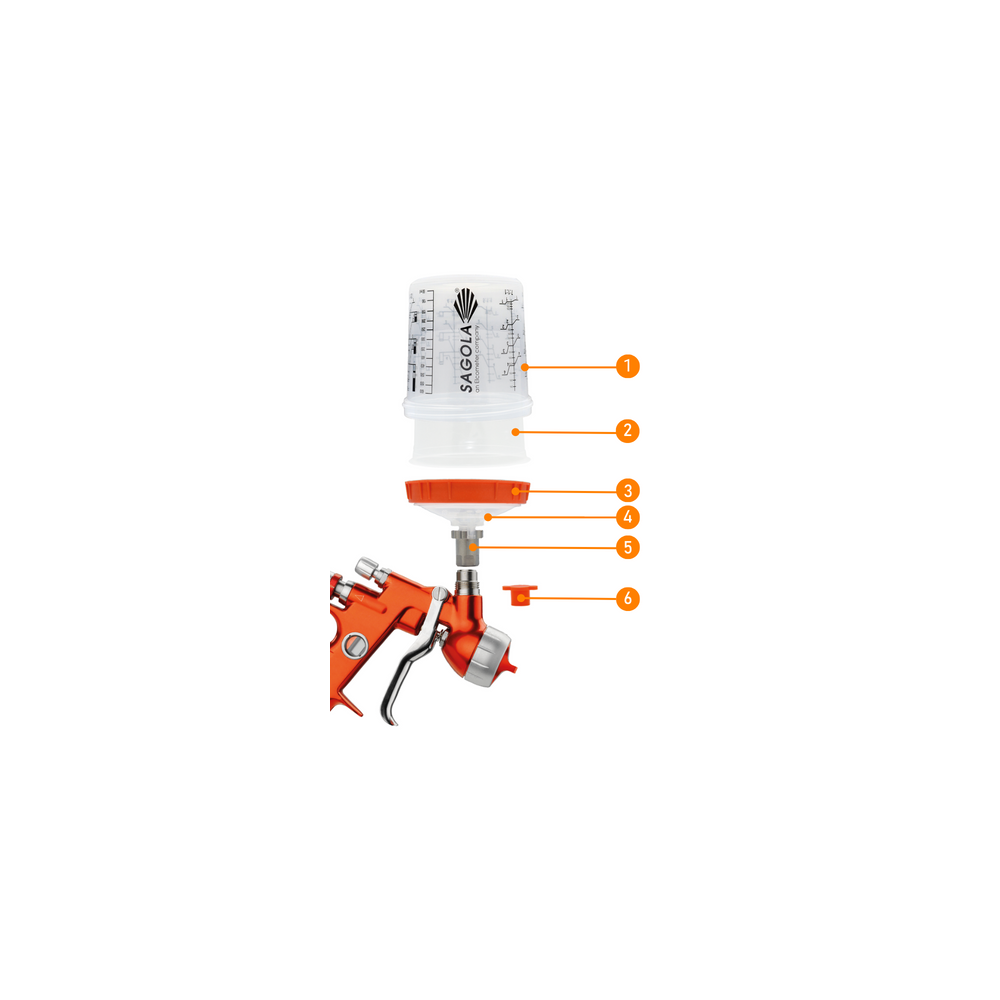 Système de pot de peinture jetable DPC filtre 190 μm